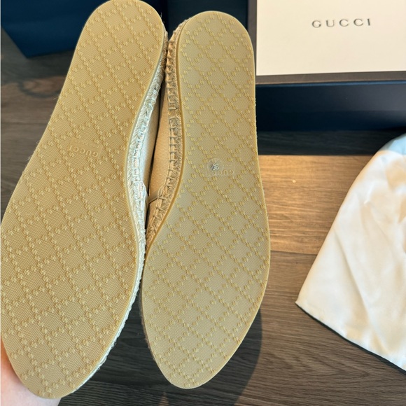 Brand New Gucci GG Canvas Leather Mystic White Espadrilles 39 - Picture 6 of 12